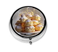 WZYWHJ Boîte à médicaments circulaire avec compartiments Motif houppettes Crème