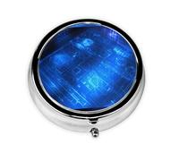 WZYWHJ Boîte de rangement circulaire à motif de plan lumineux - Portable - Avec compartiments - Mini pilulier