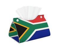 WZYWHJ Boîte de rangement décorative imprimée drapeau de l'Afrique du Sud avec sac rectangulaire en cuir et support de base