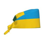WZYWHJ Bonnet de travail de nettoyage avec drapeau du Rwanda imprimés - Toque de chef pour homme et femme, réglable, respirant, noir, taille unique