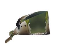 WZYWHJ Bonnet de travail de nettoyage Little Frost in The Rain Print - Toque de chef pour homme et femme, réglable, respirant, noir