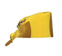 WZYWHJ Bonnet de travail de nettoyage Little Monkey on a Big Banana Print - Chapeau de chef pour homme et femme, réglable, respirant, noir
