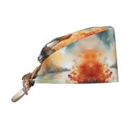 WZYWHJ Bonnet de travail de nettoyage motif cerf par The River imprimé - Toque de chef pour homme et femme, réglable, respirant, noir
