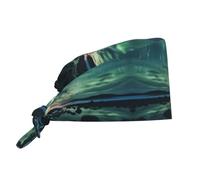 WZYWHJ Bonnet de travail de nettoyage Sea Under The Aurora Borealis imprimé - Chapeau de chef pour homme et femme, réglable, respirant