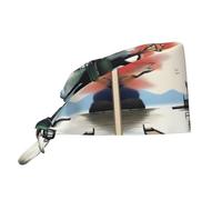 WZYWHJ Bonnet de travail de nettoyage The Four Seasons of Printed - Toque de chef pour homme et femme, réglable, respirant, noir