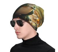 WZYWHJ Bonnet tricoté tendance pour adulte - Doux et confortable - Bonnet universel pour homme et femme - Image d'animaux primitifs - Noir
