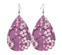 WZYWHJ Boucles d'oreilles en cuir avec motif azalée pour femme - Pendentif simple en forme de goutte d'eau - Cadeau de vacances tendance