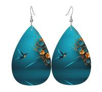 WZYWHJ Boucles d'oreilles en cuir pour femme avec motif de martin-pêcheur Sprint, pendentif goutte d'eau simple, cadeau de vacances tendance