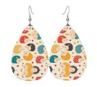 WZYWHJ Boucles d'oreilles en cuir pour femme avec motif hérisson et goutte d'eau - Cadeau de vacances tendance