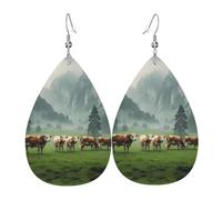 WZYWHJ Boucles d'oreilles en cuir pour femme avec pendentif goutte d'eau - Cadeau de vacances tendance