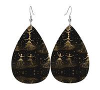 WZYWHJ Boucles d'oreilles en cuir pour femme, motif casse-noisette, danse de Noël, pendentif goutte d'eau, cadeau de vacances tendance