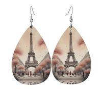 WZYWHJ Boucles d'oreilles en cuir pour femme, pendentif goutte d'eau simple, cadeau de vacances tendance