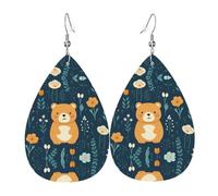 WZYWHJ Boucles d'oreilles pendantes en cuir avec motif ourson mignon - Pour femme