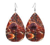 WZYWHJ Boucles d'oreilles pendantes en forme de goutte d'eau avec impression de fruits fous en cuir, articles de mode pour femmes