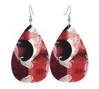 WZYWHJ Boucles d'oreilles pendantes en forme de goutte d'eau avec motif abstrait Tai Chi, boucles d'oreilles en cuir, articles de mode pour femmes