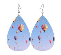 WZYWHJ Boucles d'oreilles pendantes en forme de montgolfière - En cuir - Pour femme