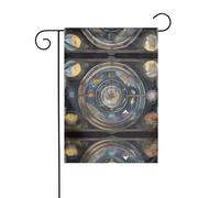 Wzywhj Boussole de tarot - Drapeau de jardin d'été - Décoration double face - 30,5 x 45,7 cm