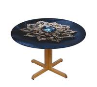 WZYWHJ Broches Tableau Nappe ronde imperméable et infroissable pour table à manger Décoration de table