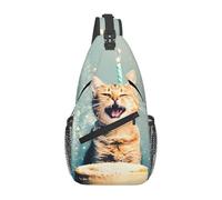 WZYWHJ Cake Battle Sac à bandoulière décontracté pour homme avec grande capacité de stockage et bandoulière réglable