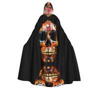 WZYWHJ Cape à capuche pour homme et femme Motif masques Jour des morts Halloween
