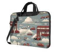 WZYWHJ Car in the Cloud Prints Sac d'ordinateur portable ultra-fin portable à épaule unique accessoires informatiques doux antichoc pour ordinateurs portables, Noir , 14 inch