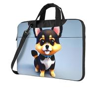 WZYWHJ Card Love Fancy Puppy Prints Sac pour ordinateur portable avec intérieur doux, plusieurs poches, idéal pour les hommes, les voyages et les affaires, Noir/blanc, 13 inch