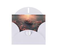 WZYWHJ Carte de vœux blanche de 15,2 x 10,2 cm avec enveloppe pour Noël, anniversaire, Saint-Valentin, fête d'invitation, belle mer de roses