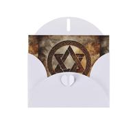 WZYWHJ Carte de vœux blanche de 15,2 x 10,2 cm avec enveloppe pour Noël, anniversaire, Saint-Valentin, fête, invitation à une fête, avec symboles hexagrammes imprimés