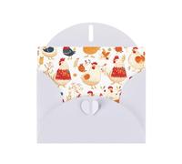 WZYWHJ Carte de vœux blanche de 15,2 x 10,2 cm avec enveloppe pour Noël, anniversaire, Saint-Valentin, fête d'invitation, mère poule et poussins