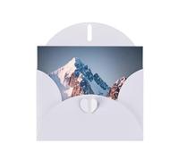 WZYWHJ Carte de vœux blanche de 15,2 x 10,2 cm avec enveloppe pour Noël, anniversaire, Saint-Valentin, fête d'invitation, impression Top of the Snowy Mountain
