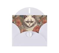 WZYWHJ Carte de vœux blanche de 15,2 x 10,2 cm avec enveloppe pour Noël, anniversaire, Saint-Valentin, fête, invitation gros plan d'empreintes œil de chat profond