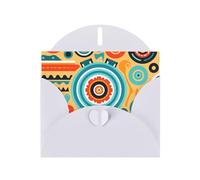 WZYWHJ Carte de vœux blanche de 15,2 x 10,2 cm avec enveloppe pour Noël, anniversaire, Saint-Valentin, fête, invitation circulaire, symboles culturels