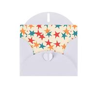 WZYWHJ Carte de vœux blanche de 15,2 x 10,2 cm avec enveloppe pour Noël, anniversaire, Saint-Valentin, fête, invitation avec de nombreuses étoiles à cinq branches