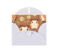 WZYWHJ Carte de vœux blanche de 15,2 x 10,2 cm avec enveloppe pour Noël, anniversaire, Saint-Valentin, fête, invitation à une fête, avec imprimé cochon d'Inde