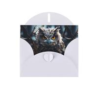 WZYWHJ Carte de vœux blanche de 15,2 x 10,2 cm avec enveloppe pour Noël, anniversaire, Saint-Valentin, fête d'invitation Motif chouette