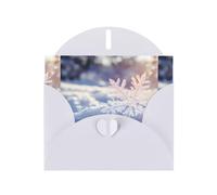 WZYWHJ Carte de vœux blanche de 15,2 x 10,2 cm avec enveloppe pour Noël, anniversaire, Saint-Valentin, fête d'invitation Motif flocons de neige blancs