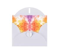 WZYWHJ Carte de vœux blanche de 15,2 x 10,2 cm avec enveloppe pour Noël, anniversaire, Saint-Valentin, fête d'invitation, belles couleurs tie-dye