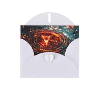 WZYWHJ Carte de vœux blanche de 15,2 x 10,2 cm avec enveloppe pour Noël, anniversaire, Saint-Valentin, fête, invitation, symboles mystérieux