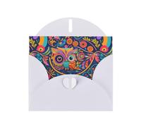 WZYWHJ Carte de vœux blanche de 15,2 x 10,2 cm avec enveloppe pour Noël, anniversaire, Saint-Valentin, fête Invitation brodée Motif chouette