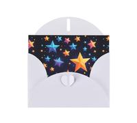 WZYWHJ Carte de vœux blanche de 15,2 x 10,2 cm avec enveloppe pour Noël, anniversaire, Saint-Valentin, fête Invitation Motif étoiles brillantes dans le ciel nocturne
