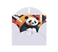 WZYWHJ Carte de vœux blanche pour Noël, anniversaire, anniversaire de mariage et autres motifs de panda