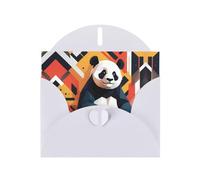 WZYWHJ Carte de vœux blanche pour Noël, anniversaire, anniversaire de mariage et autres motifs de panda