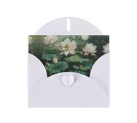 WZYWHJ Carte de vœux blanche pour Noël, anniversaire, anniversaire de mariage et autres photos de feuille de lotus