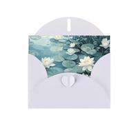 WZYWHJ Carte de vœux blanche pour Noël, anniversaire, anniversaire de mariage et autres photos de fleurs de lotus
