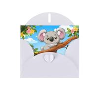 WZYWHJ Carte de vœux blanche pour Noël, anniversaire, anniversaire de mariage et autres photos Koala couché sur un arbre