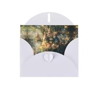 WZYWHJ Carte de vœux blanche pour Noël, anniversaire, anniversaire de mariage et plus beau motif pays des merveilles