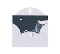 WZYWHJ Carte de vœux blanche pour Noël, anniversaire, anniversaire de mariage et plus encore. Image minimaliste de silhouette de pingouin