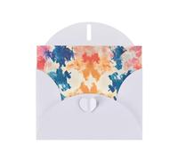 WZYWHJ Carte de vœux blanche pour Noël, anniversaire, anniversaire de mariage et plus encore, image tie-dye tricolore