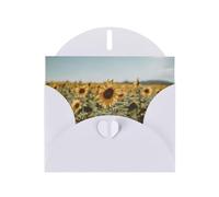 WZYWHJ Carte de vœux blanche pour Noël, anniversaire, anniversaire de mariage et plus encore Magnifique image de tournesol