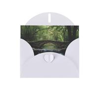 WZYWHJ Carte de vœux blanche pour Noël, anniversaire, anniversaire de mariage et plus encore Motif pont sur la rivière